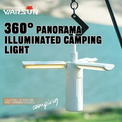 Warsun Foldable USB Rechargeable Tent Camping Light 4000mAh Travel Lanterns Outdoor Emergency Lighting LED Camping Lamp