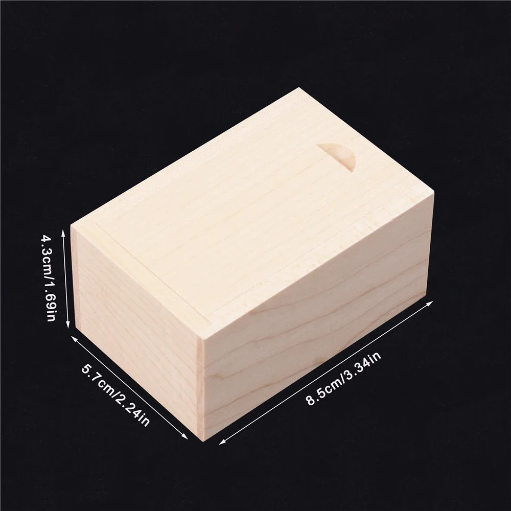 8.5x5.5x4.3cm Wooden Unfinished Storage Box with Slide Top Gift Boxes Lighter USB Flash Drive Storage Box Souvenir Storage Box