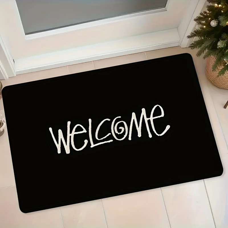 1 flannel doormat entrance black doormat welcome guests carpet welcome doormat, available in living room bedroom kitchen bathroom