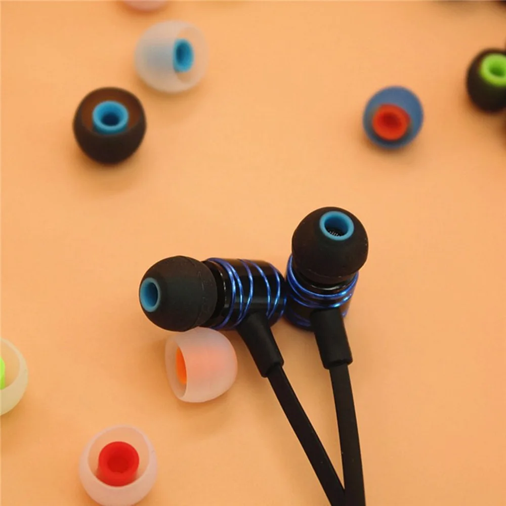 6 Pairs 12 PCS 3.8mm Soft Silicone In-Ear Earphone Covers Earbud Tips Earbuds Eartips Dual Color Ear Pads Cushion for Headphones image 5