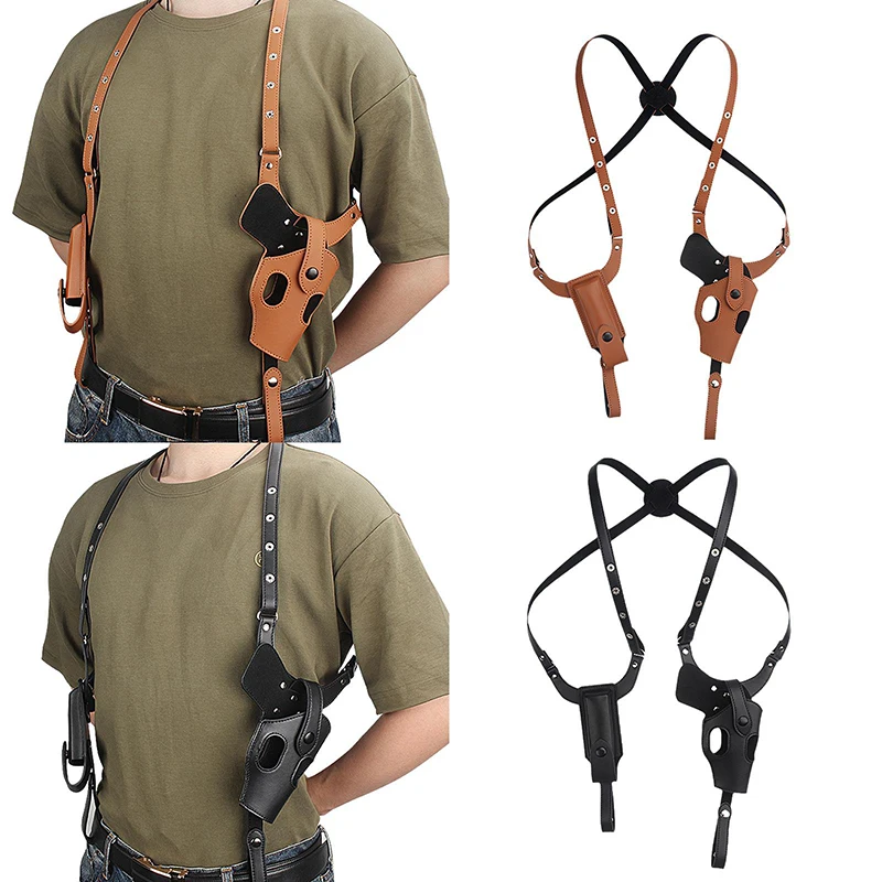 

Tactical Concealed Gun Holster Leather Shoulder Underarm Pistol Handgun Carry Pouch for glock 92 Hunting Accessories