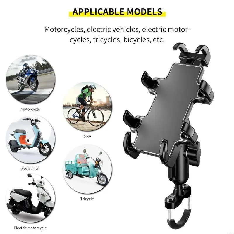 

G5GA Scooter Handlebar Cell Phone Holder Mount Durable Anti Shedding Shockproof Stand