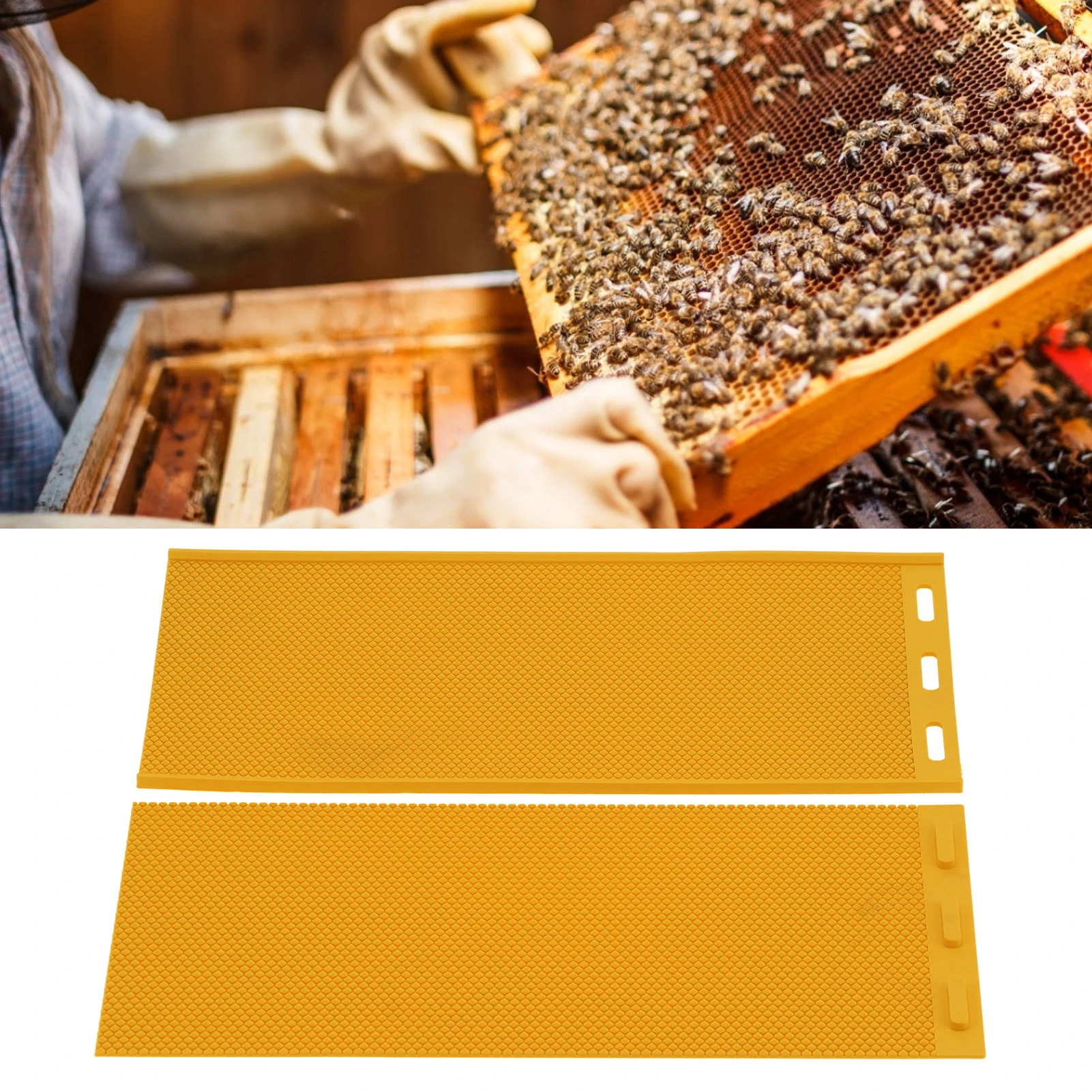 Beeswax Foundation Sheet 5.4mm Beeswax Press Mold DIY Rubber Comb Foundation Sheet Beekeeping Accessory Yellow