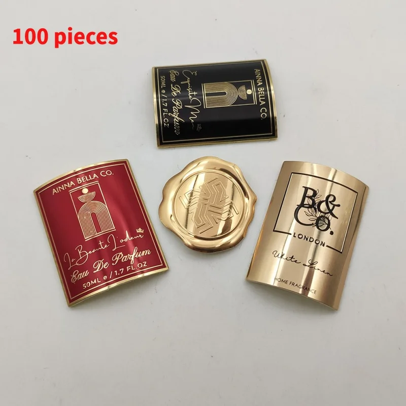 

10 0.Zhang.Custom.Metal 3D Embossed Transfer Decals Perfume Package With Engraved Logo Aluminum Sticker Cosmetic Decoration