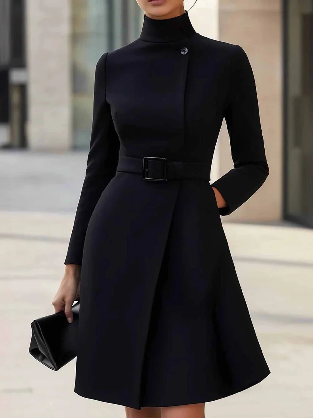 Customized Full Sleeves High Collar A-line Woman Wedding Guest Dresses 2026 Luxury فساتين شحن مجاني سهرة Serene Hill Boutique