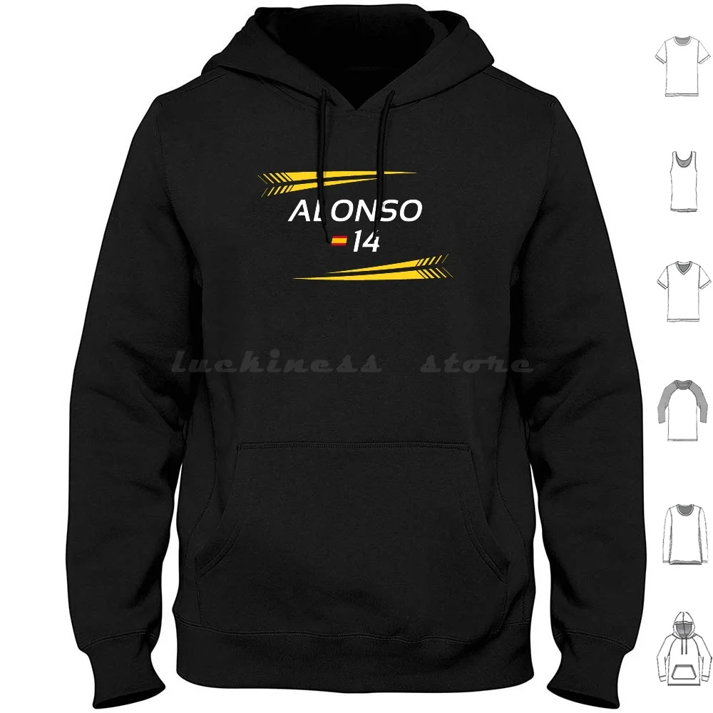 2021-14 Alonso [ Black Version ] Classic Hoodie cotton Long Sleeve 2021 14 Alonso Black Version Classic