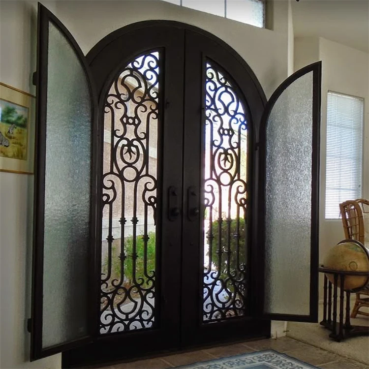 WilliamArchi Wrought Iron Dual Driveway Gate With Swing And Sliding Function Wrought Iron Door For Farmhouse Home Decor
