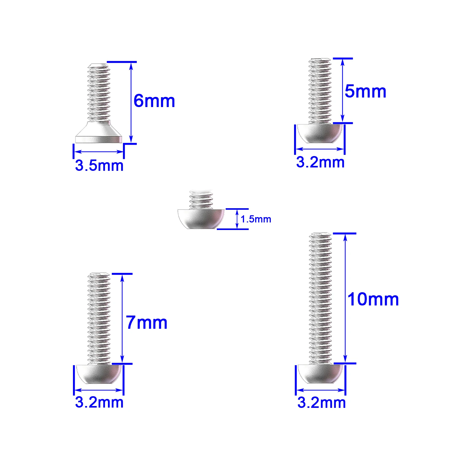 TCRC 400PCS Metal M1.7 Hex Socket Button Head Mushroom Screws Socket Countersunk Screws Set Box for HPI Venture18