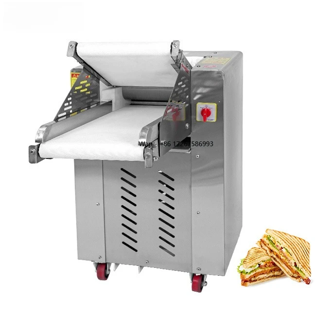 

Промышленная машина для раскатки теста из нержавеющей стали, регулируемая толщина, коммерческое кухонное хлебобулочное оборудование, валик для теста