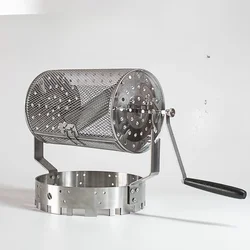 Hand Crank Bean Roaster Simple Square Direct Fire Manual Coffee Bean Roasting Cage Home Roasting Machine