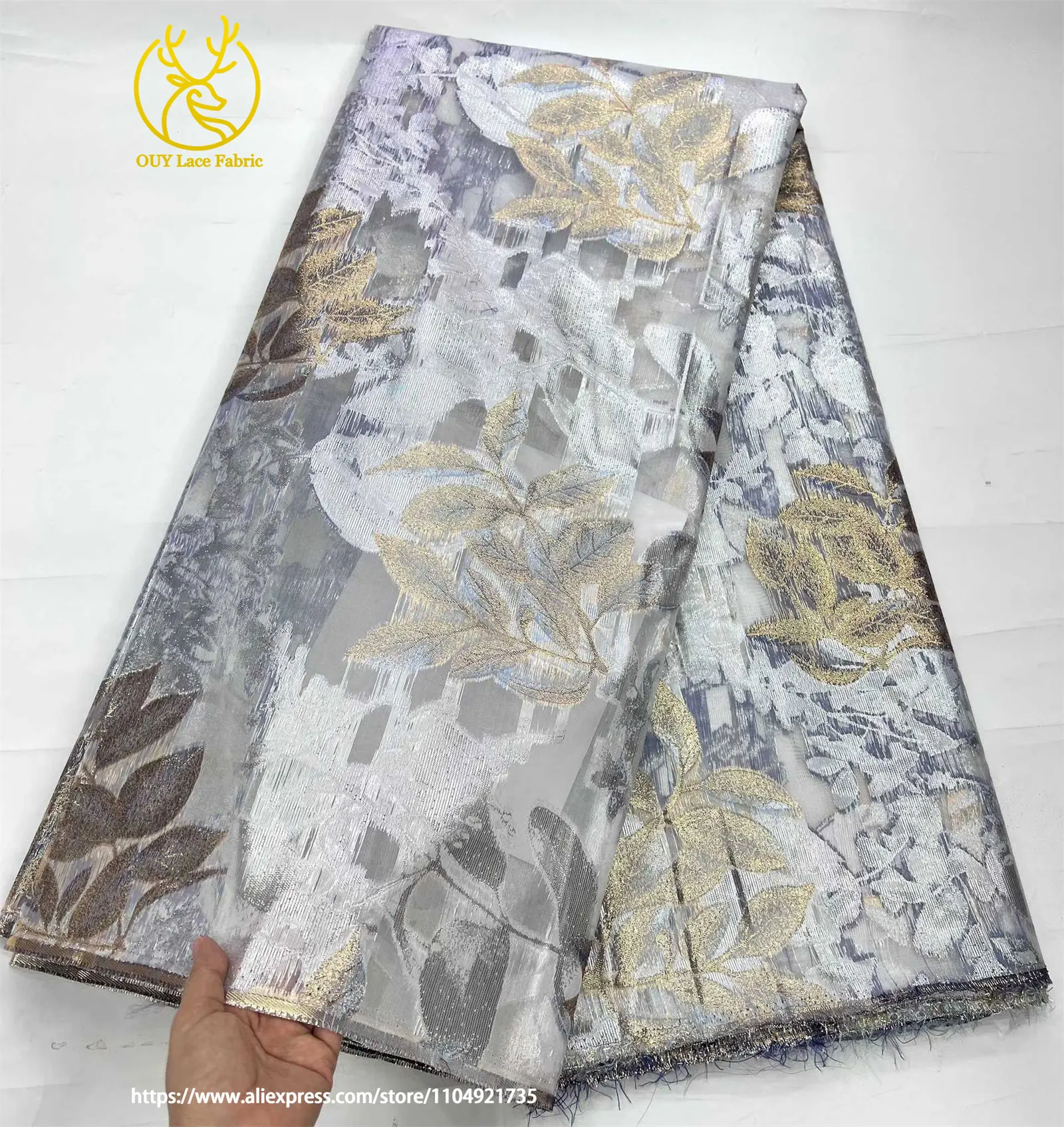 Modischer Afrikanischer Brokat-Spitzenstoff 2026 Nigerianischer Französischer Brokat-Jacquard-Stoff zum Nähen von Damenkleidern für Dinnerpartys – Detail 10