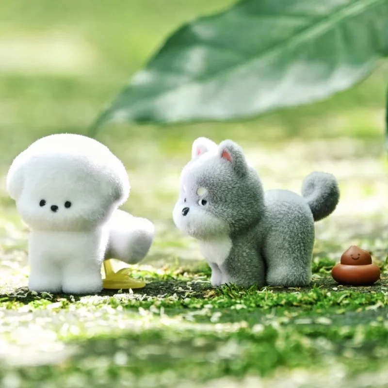 

52TOYS Blind Box Flocked Dog Figurine Cute Stinky Dog Series New Arrival Desktop Car Decoration Birthday Gift For Women