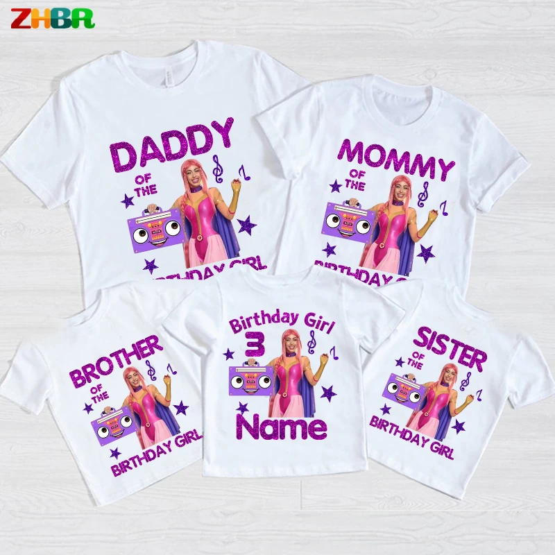 Luli Pampin Family Birthday Vacation T-Shirt Birthday Girl Shirts Matching Outfits Personalized Name Girls Party Shirt Clothing