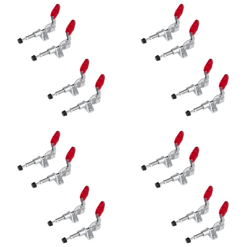 

EYFL-16Pcs GH-301AM 45Kg Toggle Clamp Quick Release Pull Action Vertical/Horizontal Type Clamps Hand Tool For Woodworking