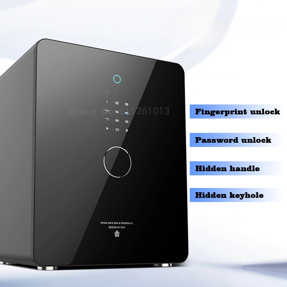 Imagem -02 - Senha Eletrônica Fingerprint Safe Box Alta Segurança Pega Oculta Smart Home Office Todo em Aço Cofre Novo