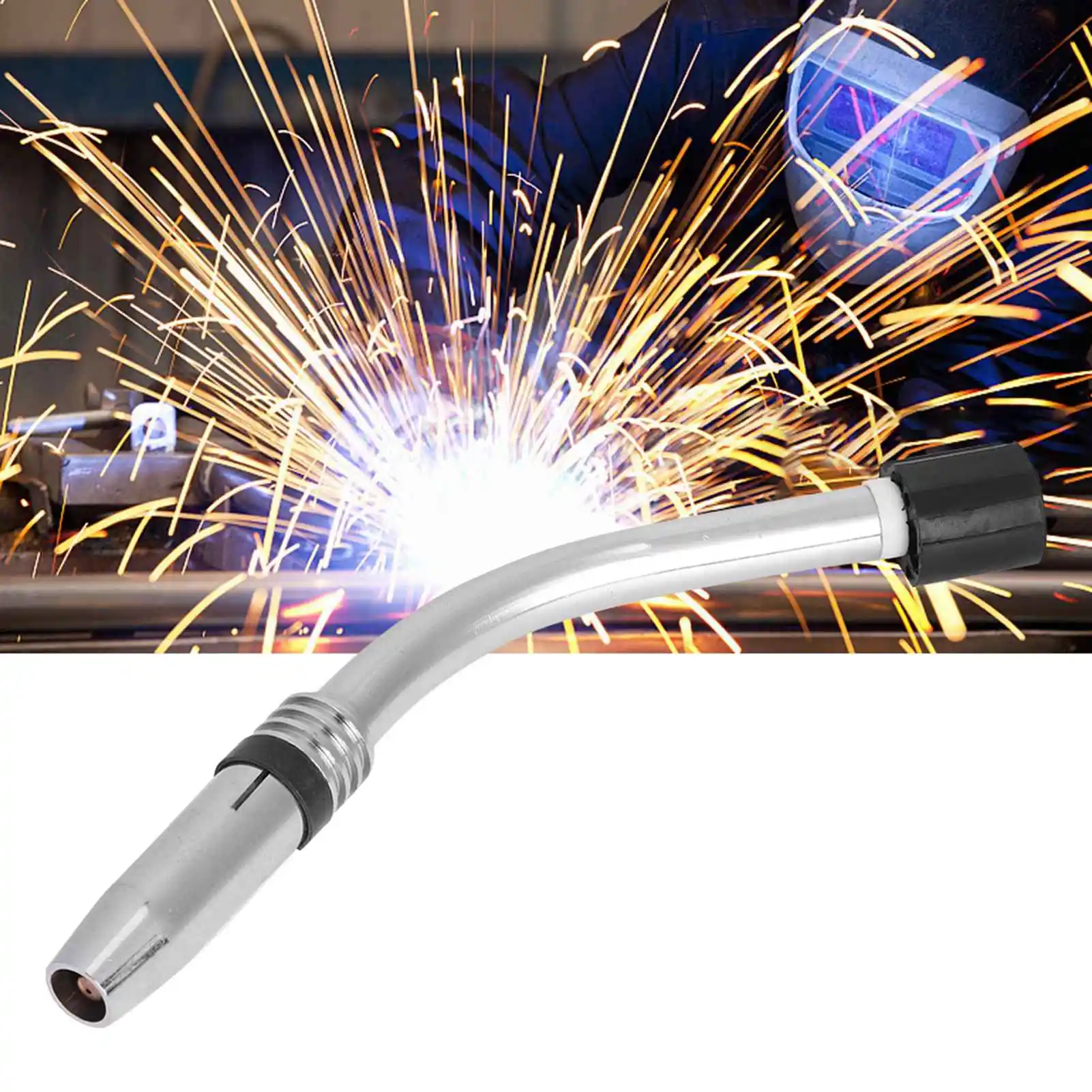 24KD MIG Welding Torch Swan Neck with 9mm Nozzle Binzel Style Stainless Steel Brass MIG Gun Tube Welding Accessory
