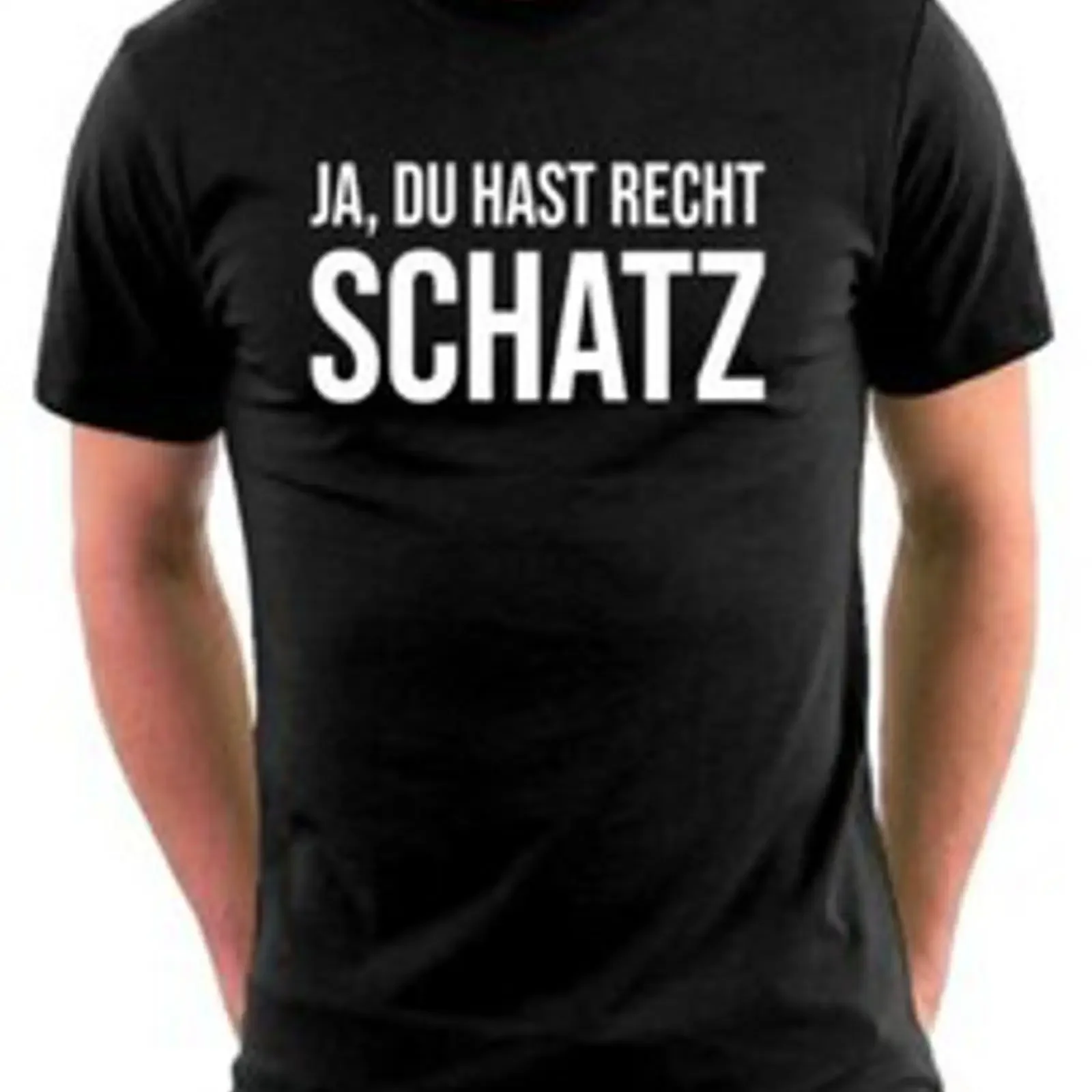 Camiseta Ja Du hast recht Schatz, estilo vintage, streetwear, ligeramente informal, unisex, suave, versátil, ropa de diseñador para hombre