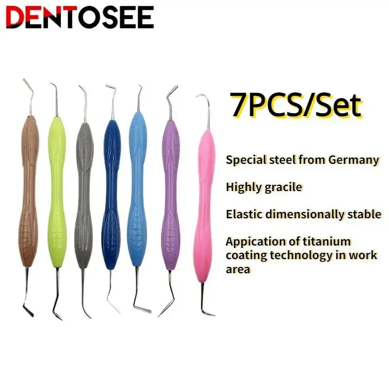 1 مجموعة الأسنان مركب الراتنج ملء ملاعق استعادة جمالية مجموعة مع صندوق تعقيم أداة طب الأسنان الأوتوكلاف