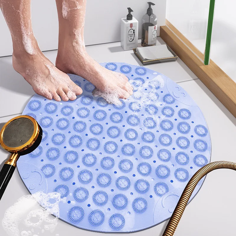 PVC Anti-skid Bath Mats Rectangle Soft Shower Bathroom Massage Mat Suction Cup Non-slip Bathtub Carpet Large Size