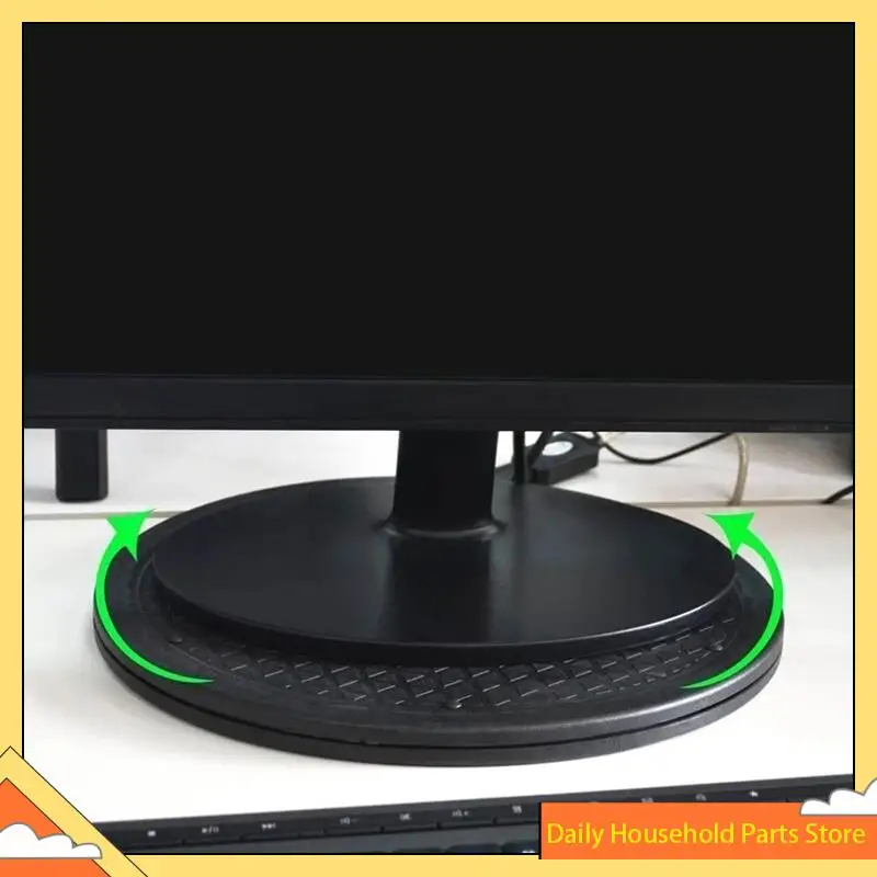 【Great Sale】12 Inch Heavy Duty Rotating Swivel Steel Ball Bearings Stand For Monitor TV Turntable Lazy Susans Black Round Shape