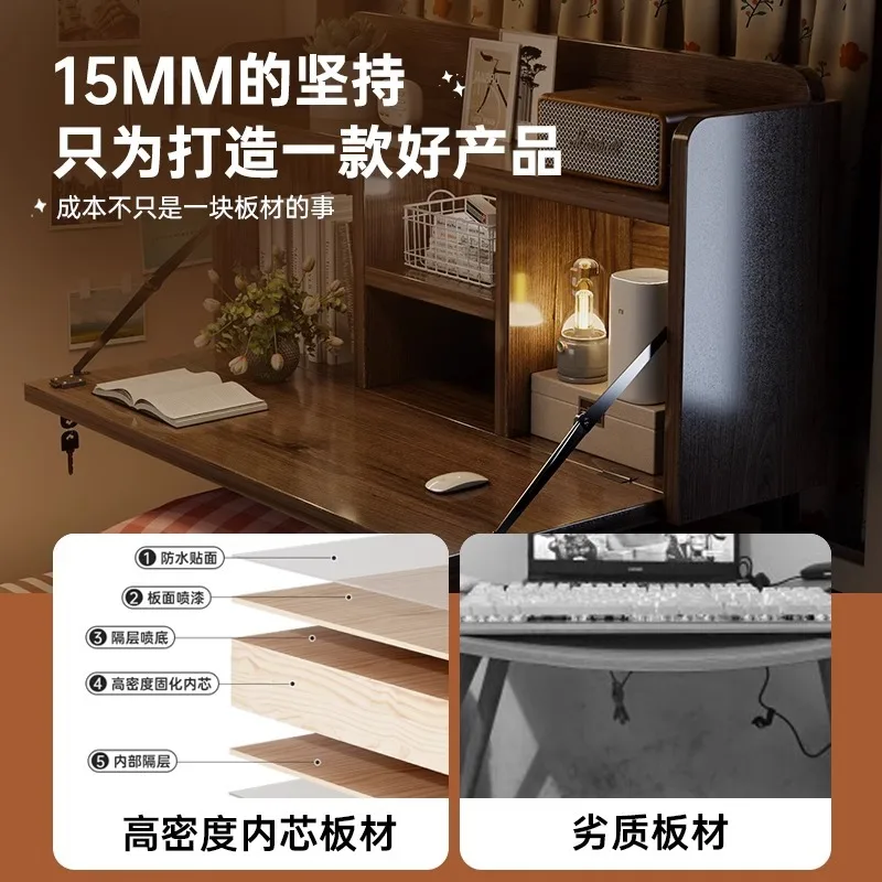 Simple bed Small table Dormitory student foldable school dormitory Multifunctional bookshelf Computer table