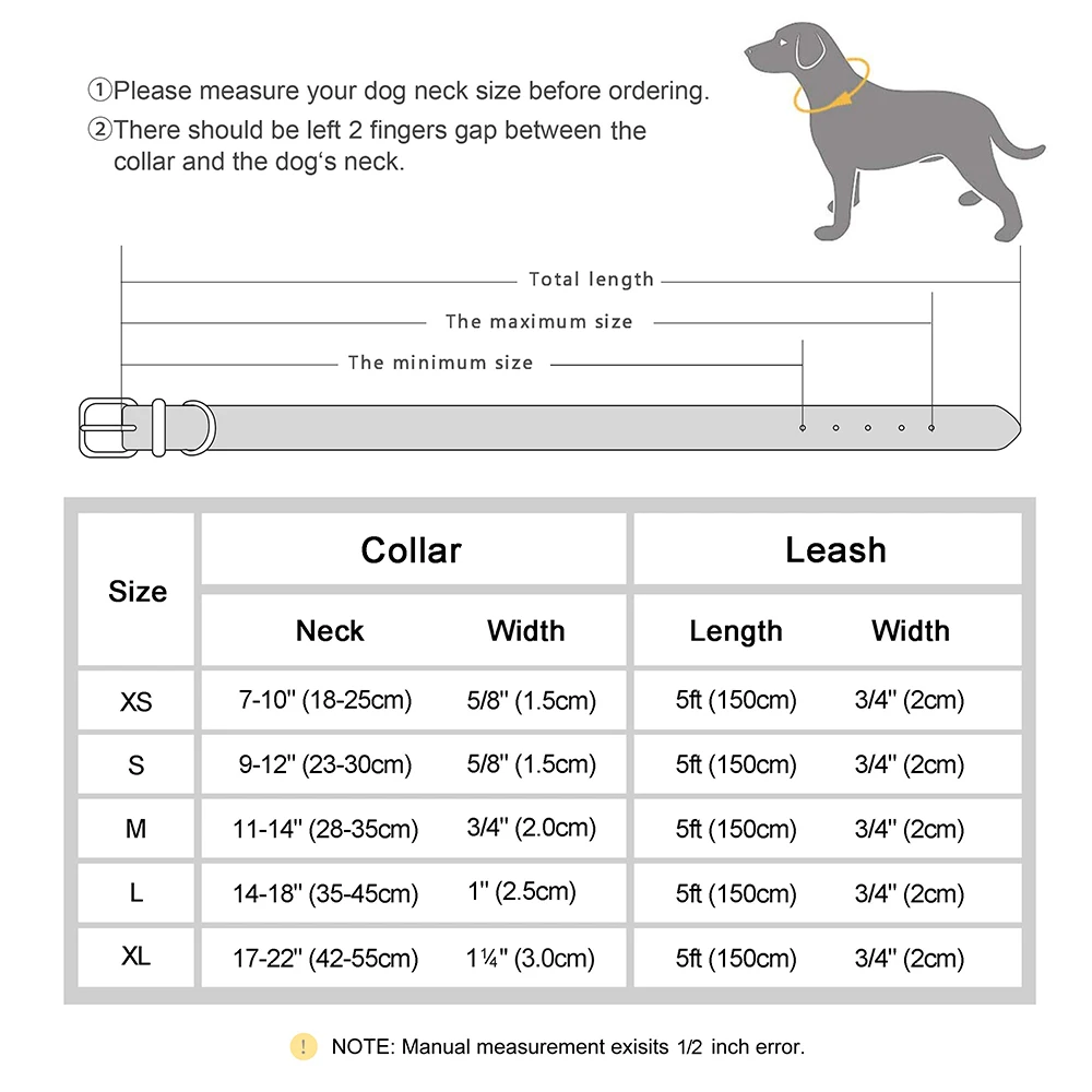 Personalized Dog ID Collar With Leash Soft Padded PU Leather Dogs Collar and Leash Set Anti-lost Tag For Small Medium Large Dogs