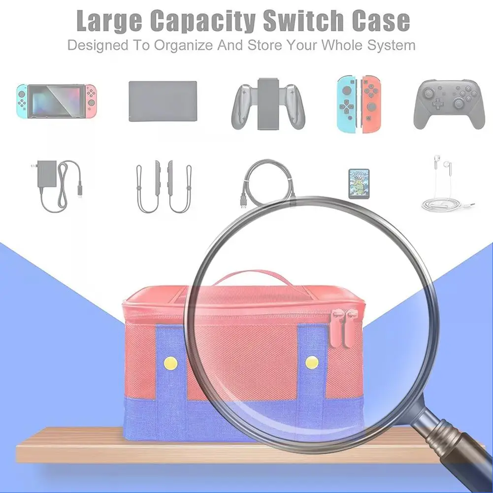 

Large Carrying Protective Case Waterproof Travel Storage Bag Anti-Scratch Travel Case for NS Switch/Switch OLED Game Accessories