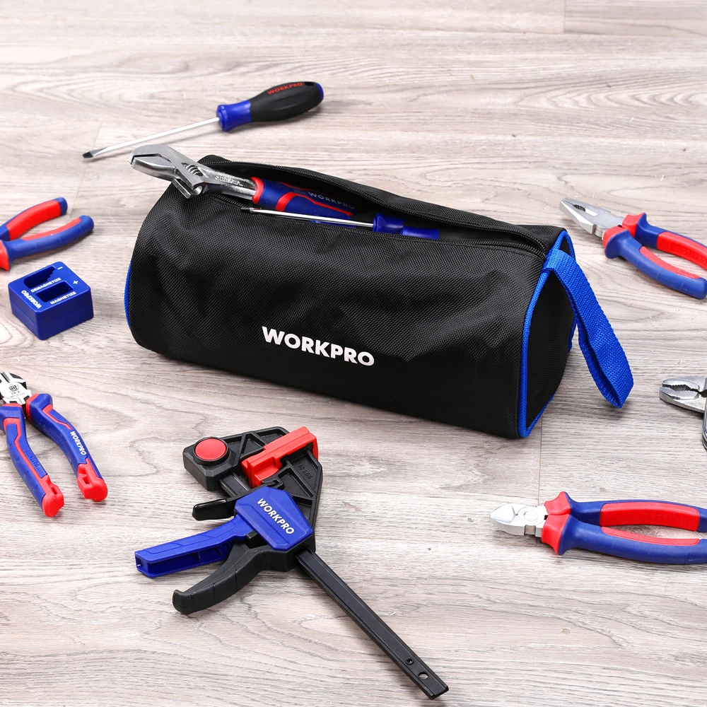 WORKPRO Zipper Tool Bag Utility Tool Pouch Storage Men Portable Handbag Solid Large Capacity Foldable