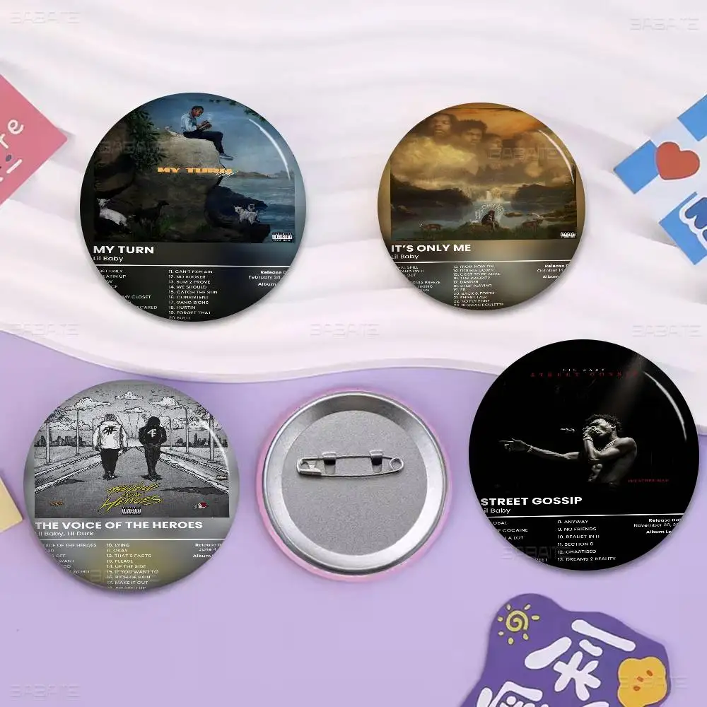 ألبوم موسيقى البوب الراب ليل الطفل لينة زر دبوس شارة معدنية مستديرة التلبيب دبوس أجزاء هدية أصدقاء طفل المجوهرات