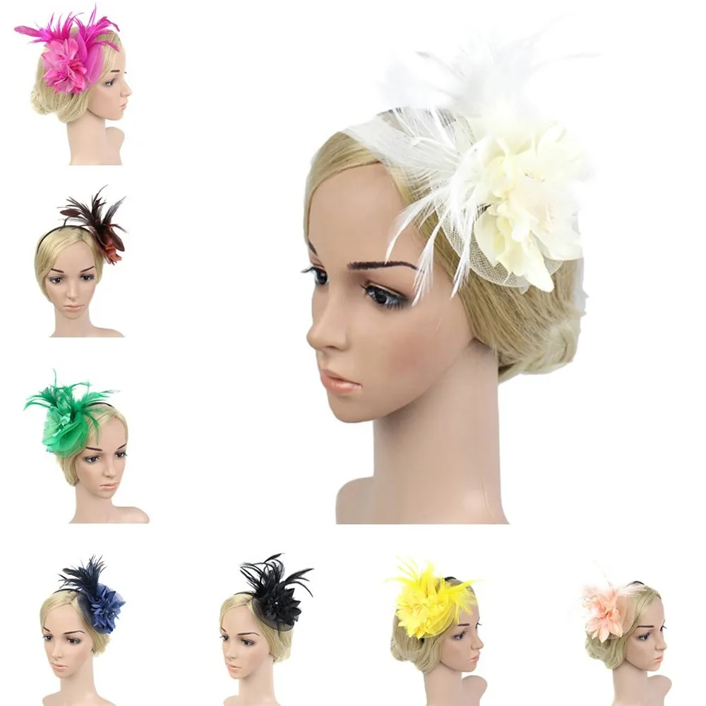 

Women Fashion Wedding Mesh Hat Fascinator Ribbons And Feathers Party Cool Mens Hat Rustic Baseball Cap