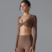 Yoga Long Sleeve Slim Sexy Breathable Quick Drying Sport Brassiere Gym Push Up Shockproof High Intensity Pilates Clothes Women - Image 5