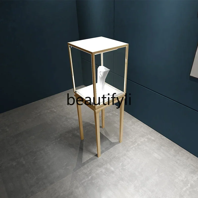 yj7 Customized glass jewelry display, jewelry display stand, jade antique display case, museum jewelry display stand