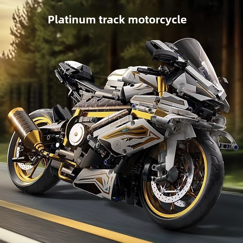 2026 Platin-Motorrad-Baustein M1000RR Kompatibel mit Lego Zusammengebautes Spielzeug Jungen-Geburtstagsgeschenk Modell