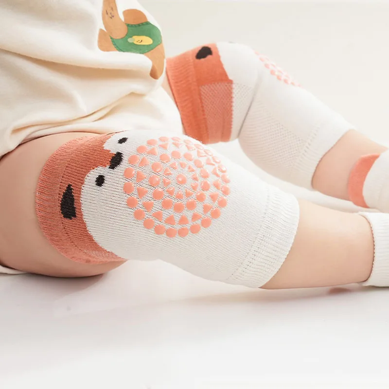 1 Set Socken und Knieschoner für Babys, rutschfeste Socken, niedliches Cartoon-Muster, für Kinder, Jungen, Mädchen, Kleinkinder, Bodensocken, Knieschoner – Detail 5