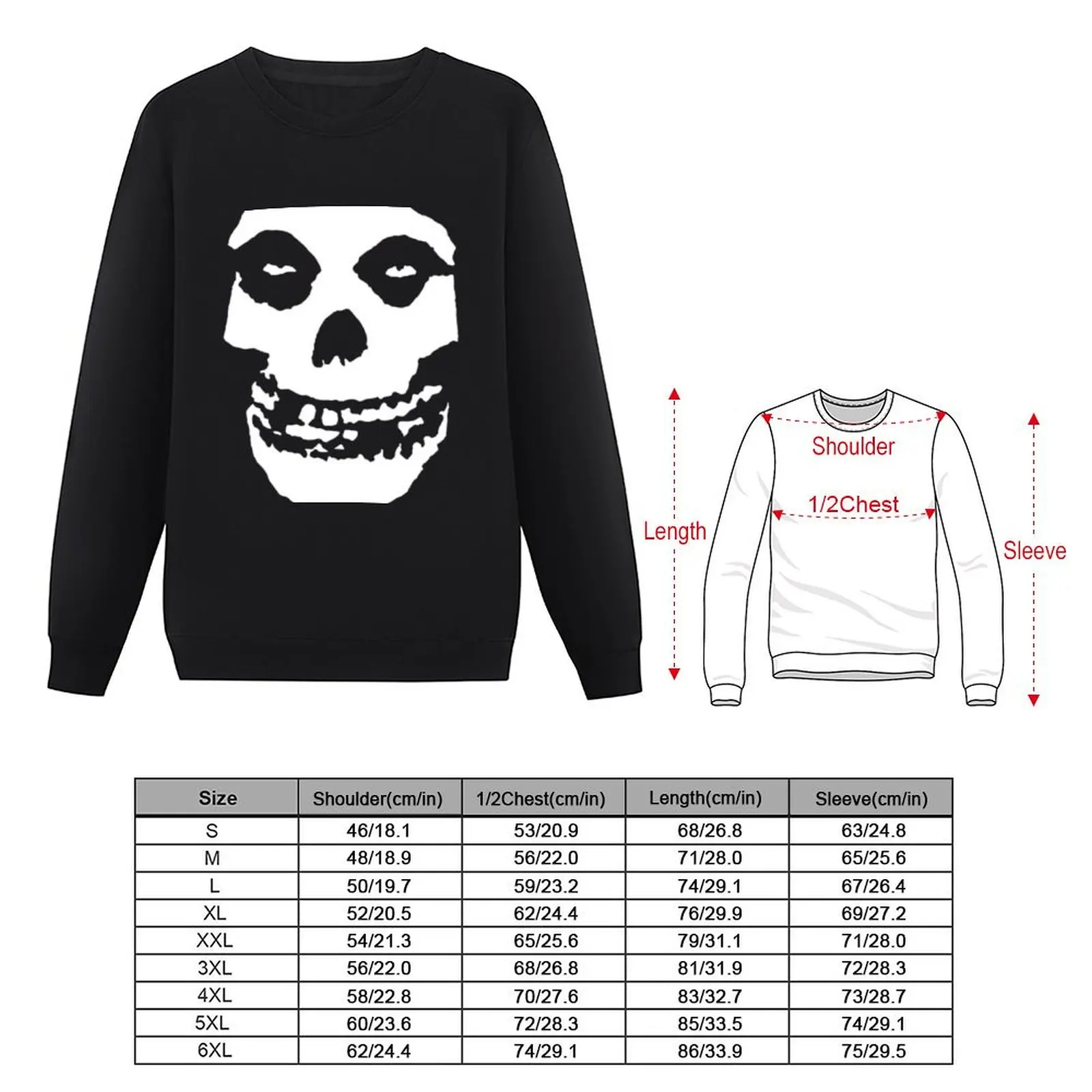 Misfits Crimson Ghost Skull Classic Sweatshirt korean clothes autumn clothes sweatshirt men