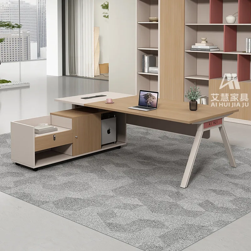 Drawer Storage Office Desk Wooden Reception Computer Decoration Office Desk Aesthetic Display Mesas Escritorio Salon Furniture