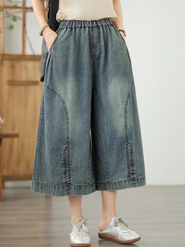 

Повседневные свободные прямые джинсы, женские летние широкие брюки Faion, утепленные брюки восемнадцать, корейские брюки