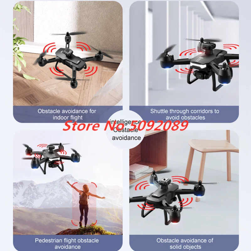 6K Dual Camera Drone 360° Obstacle Avoidance Quadcopter Option Flow Hovering Remote Control Drone 200m Distance Aricraft Boy toy