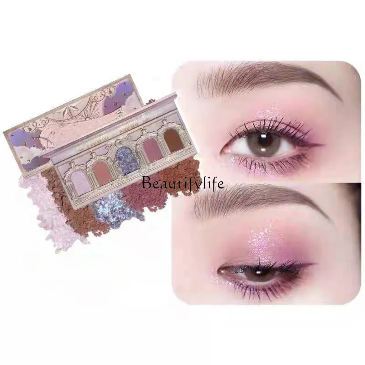 Flowers Know Unicorn Five-Color Eye Shadow Shimmer Matte Sequins Are Exciting