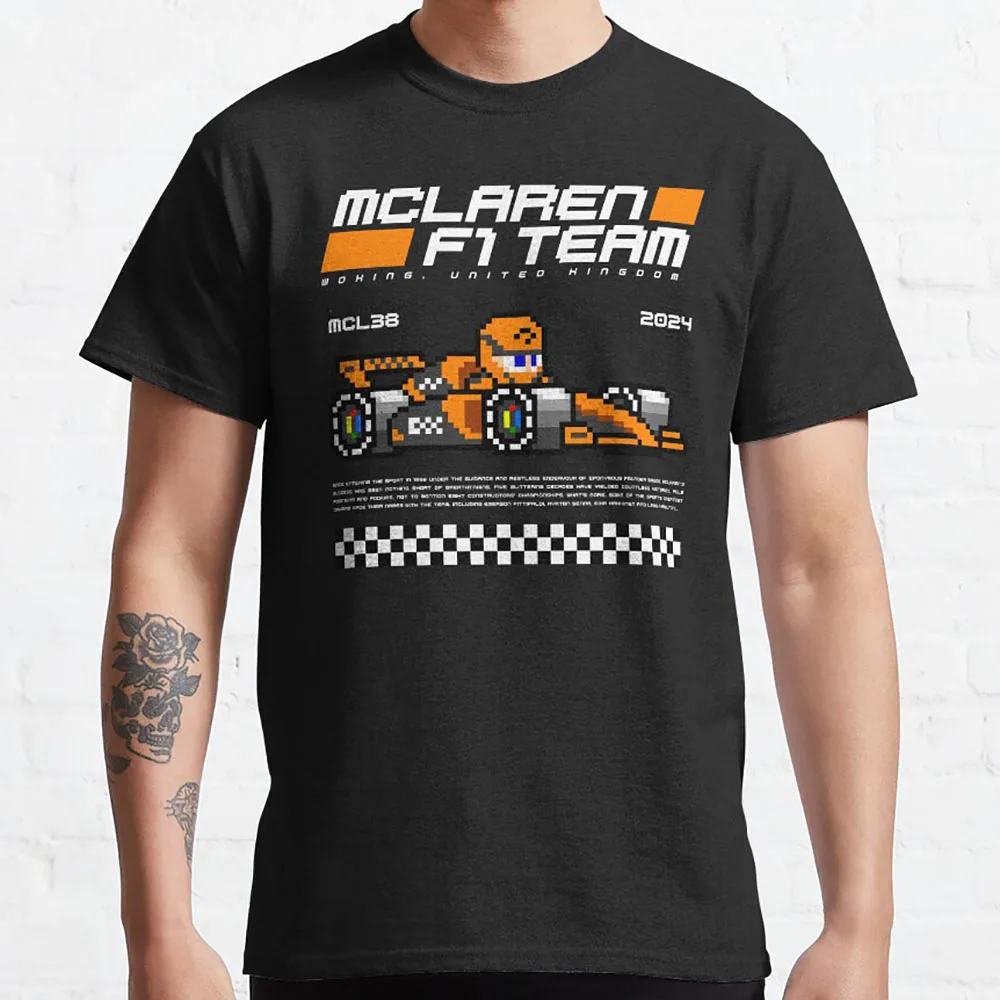 Lando Norris 2024 Formula 1 F1 Videogame Pixel Car graphic t shirts F1 Gift For the racing lovers 100% cotton large size tops