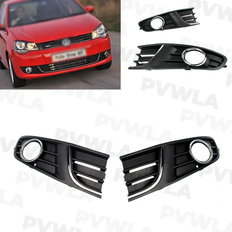 

Pair Left+ Right Side Fog Light Lamp Grille Cover For VW polo vivo 2010 2011 2012 2013 2014 2015 6QS853665B 6QS853666B