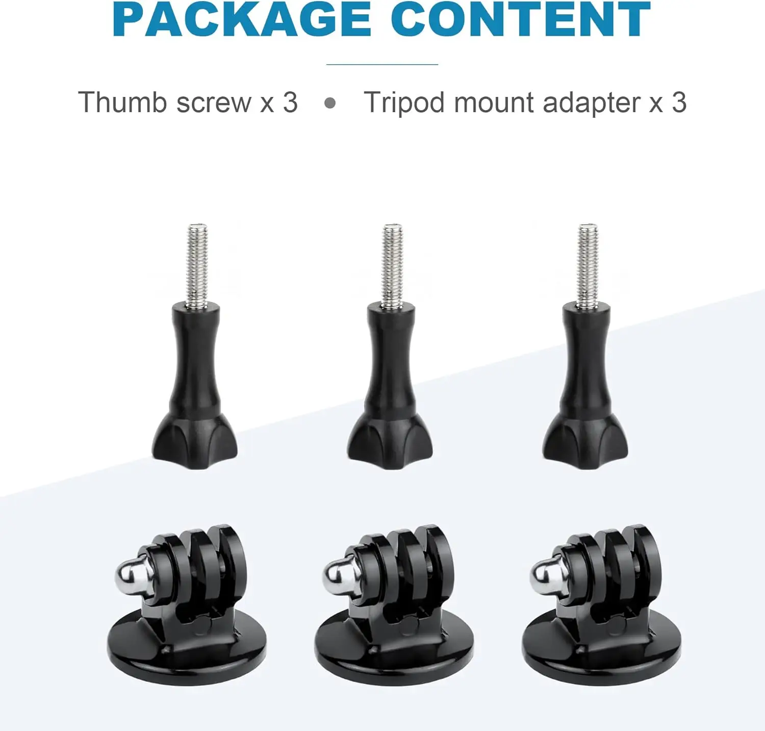 3pack Tripod Mount for GoPro Tripod Mount Adapter with Thumb Screws Compatible with GoPro Hero 13 12 11 10 9 8 7 6 5 4 3 3+ 2 1