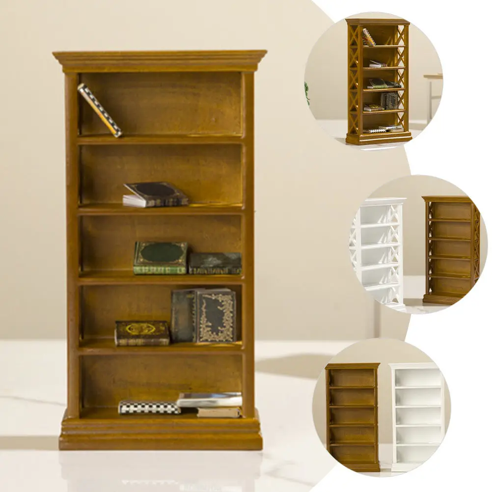 

Miniature Bookshelf Chic Color Miniature Furniture Decoration for Living Room Bedroom Kids Room Lovely Mini House Ornament