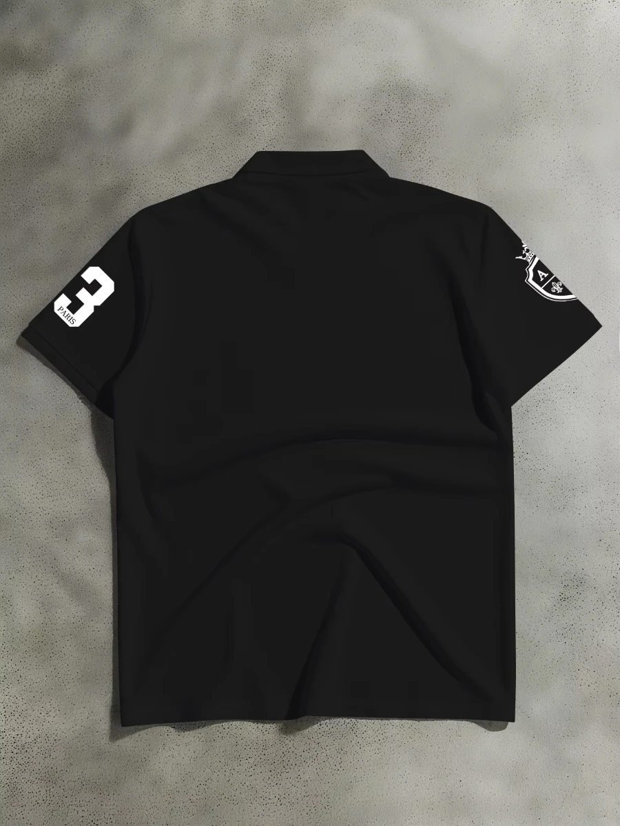 Herren Polo Y2K S 4XL NEUES T-Shirt mit Grafikdruck, Schwarzes und Graues Polo für Herren, Sommer-T-Shirt mit Buchstabendruck, Amerika Retro Street Hip Hop – Detail 5