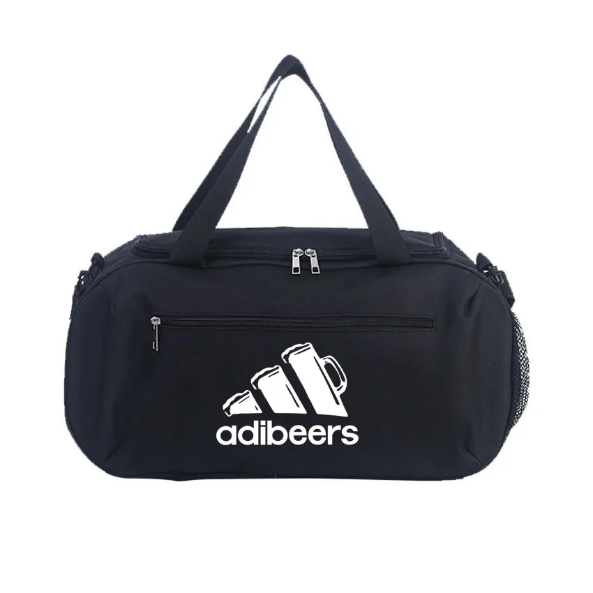 

Sport Fitness Bag Funny Adibeers Print with Shoes Pack Gym Yoga Handbag Dry Wet Outdoor Camping Climbing Pouch Gear Storage Bag