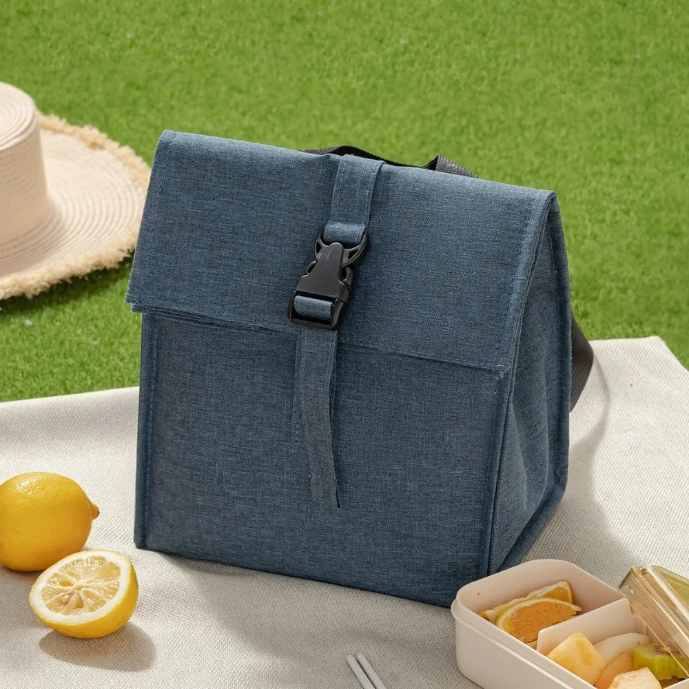 Waterproof Insulated Lunch Bag Large Capacity Leak-Proof Thermal Bag with Buckle Crossbody Picnic Pack Keep Food Hot Cold