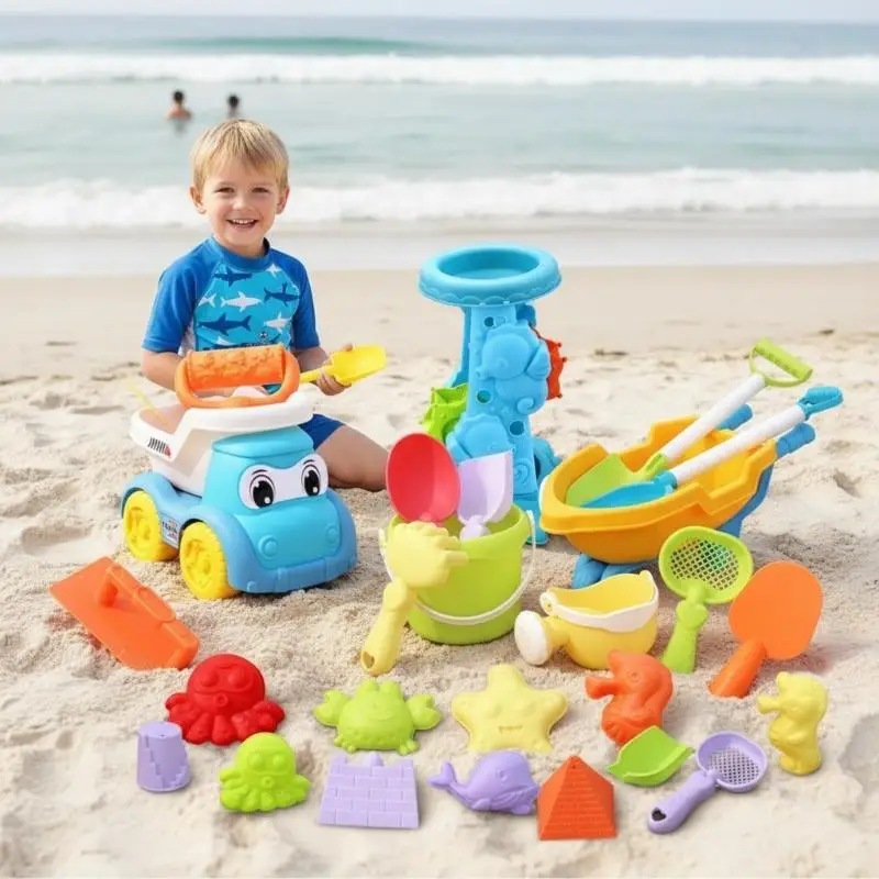 Children's Beach Sand Toy Set, Durable Plastic, Summer Pool Beach Game Set, Outdoor Sand Play Tools For Boys And Girls Beach Toy
