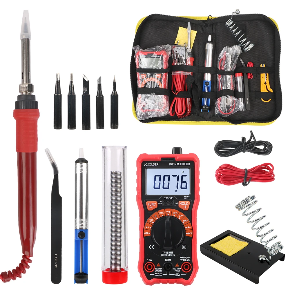 

Multimeter Repair Tool 220V EU Soldering Iron Tool Kit 80W Replaceable Tip LCD Display Temperature Adjustable Desoldering Pump