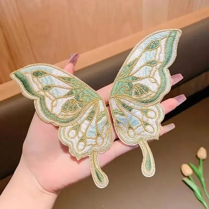 Hand Made Embroidered Butterfly Hair Clip  Chinese Hanfu Headgear