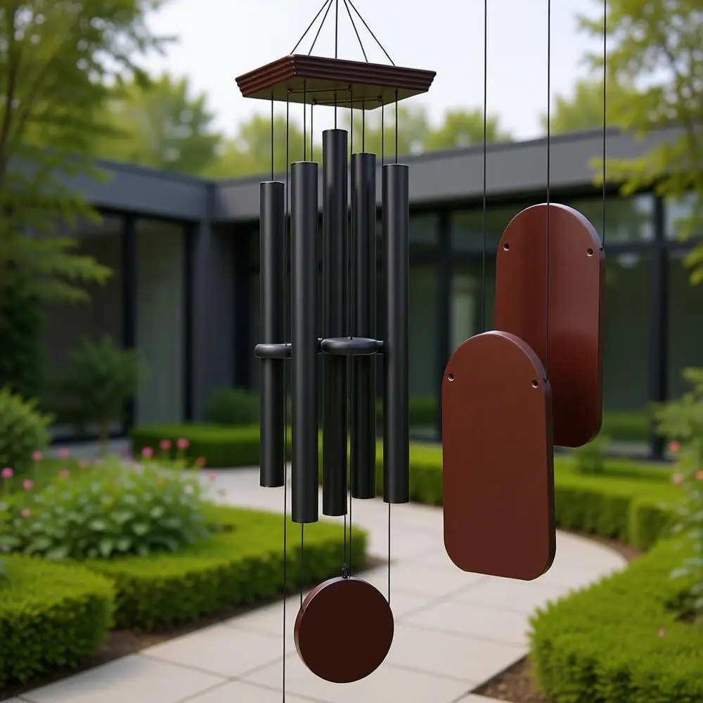 

48-дюймовый уличный колокольчик с 5 тяжелыми трубками для успокаивающих мелодий, идеально подходит для воспоминаний и декора сада